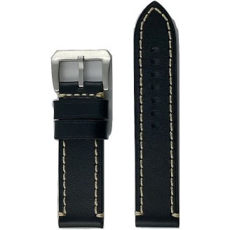 Leather Strap Thick Black Yellow